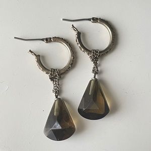 Beautiful smoky topaz drop stone earrings
